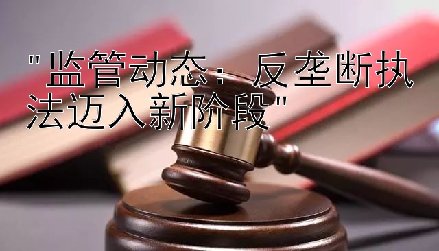 监管动态：反垄断执法迈入新阶段