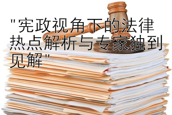 宪政视角下的法律热点解析与专家独到见解