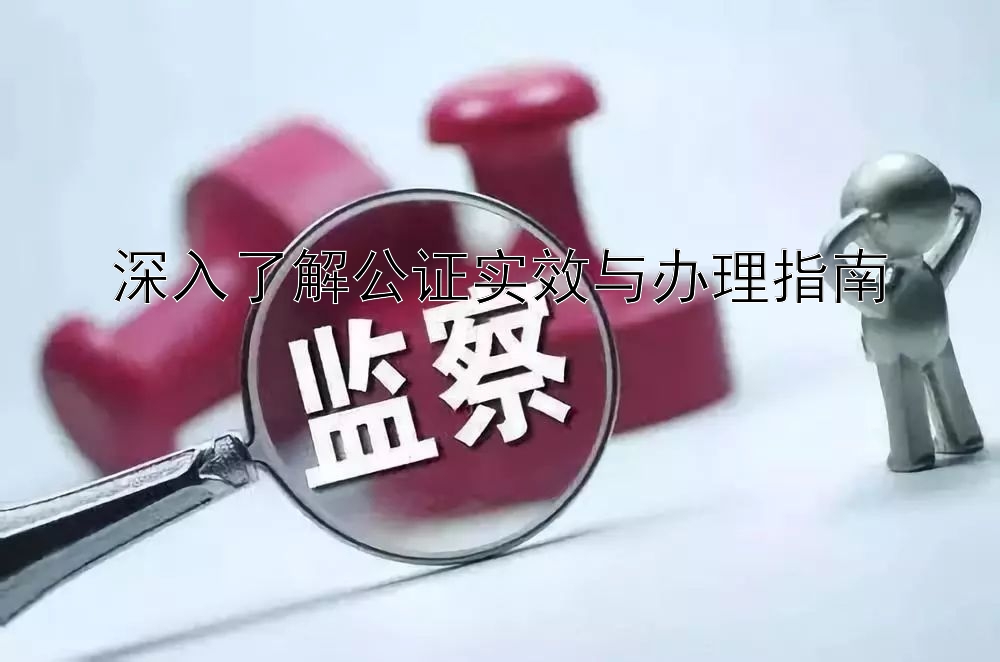 深入了解公证实效与办理指南