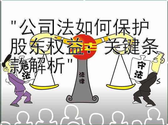 公司法如何保护股东权益：关键条款解析