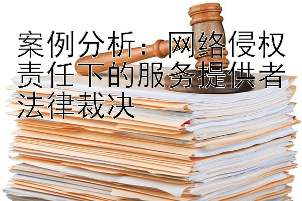 案例分析：网络侵权责任下的服务提供者法律裁决