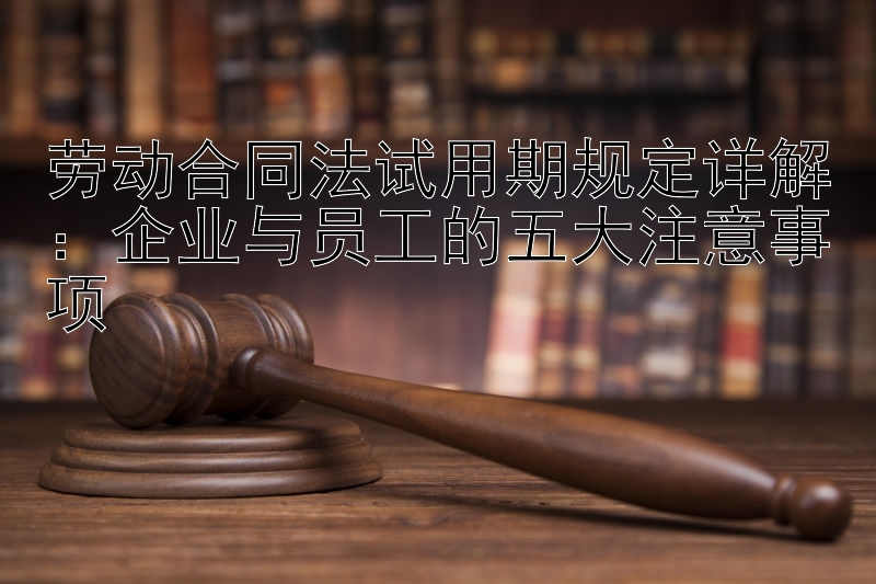 劳动合同法试用期规定详解：企业与员工的五大注意事项