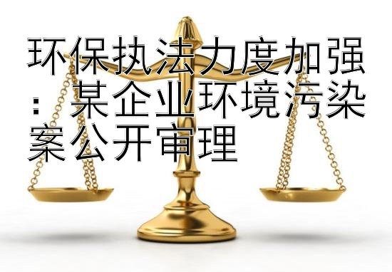 环保执法力度加强：某企业环境污染案公开审理