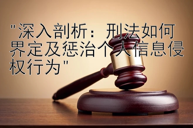 深入剖析：刑法如何界定及惩治个人信息侵权行为