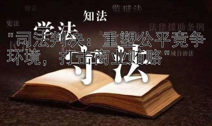 司法判决：重塑公平竞争环境，打击商业贿赂