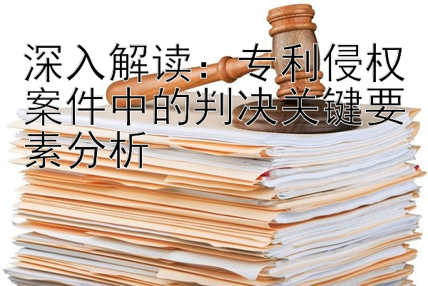 深入解读：专利侵权案件中的判决关键要素分析