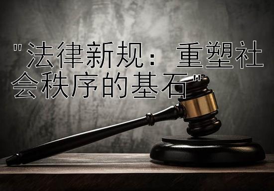 法律新规：重塑社会秩序的基石