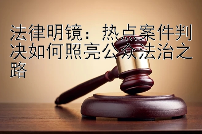 法律明镜：热点案件判决如何照亮公众法治之路