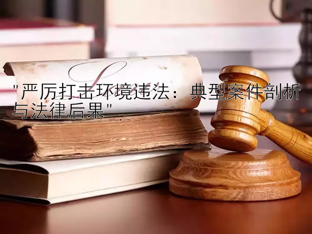 严厉打击环境违法：典型案件剖析与法律后果