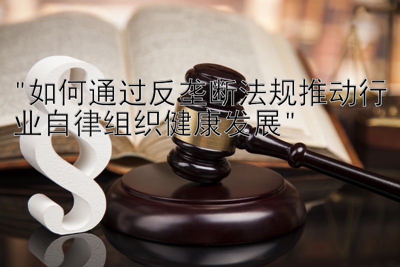 如何通过反垄断法规推动行业自律组织健康发展