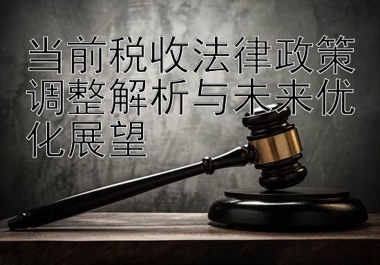 当前税收法律政策调整解析与未来优化展望