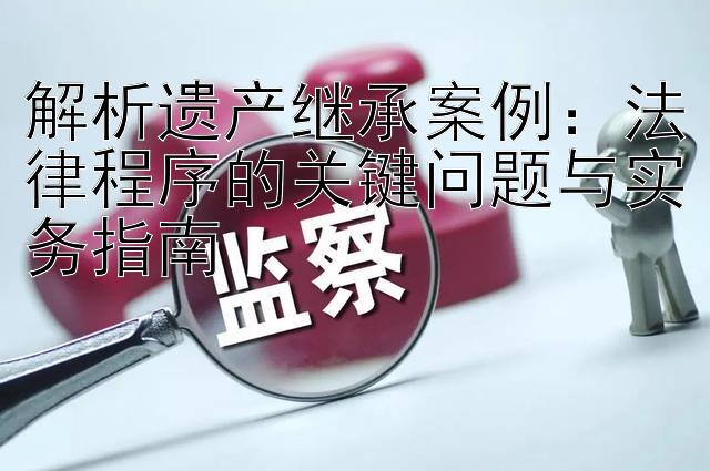 解析遗产继承案例：法律程序的关键问题与实务指南