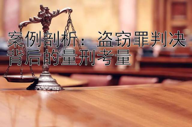 案例剖析：盗窃罪判决背后的量刑考量