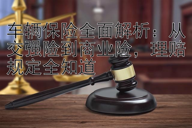 车辆保险全面解析：从交强险到商业险，理赔规定全知道