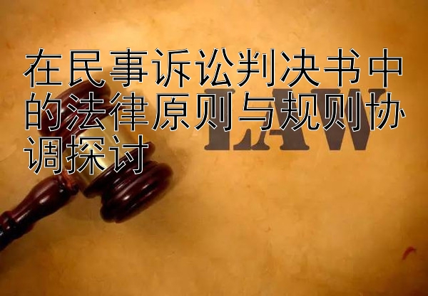 在民事诉讼判决书中的法律原则与规则协调探讨