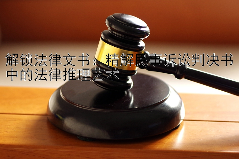 解锁法律文书：精解民事诉讼判决书中的法律推理艺术