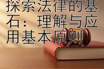 探索法律的基石：理解与应用基本原则