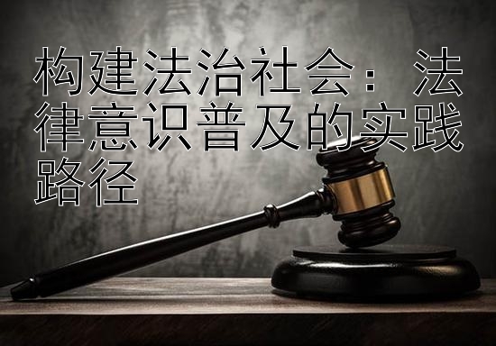 构建法治社会：法律意识普及的实践路径