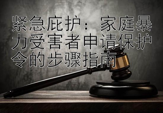 紧急庇护：家庭暴力受害者申请保护令的步骤指南