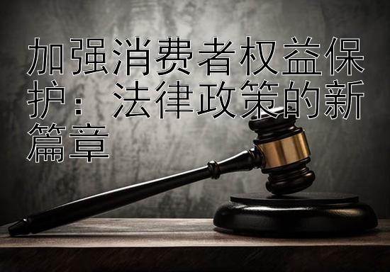 加强消费者权益保护：法律政策的新篇章