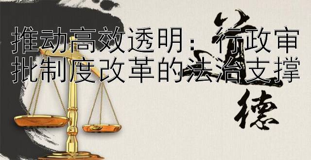 推动高效透明：行政审批制度改革的法治支撑