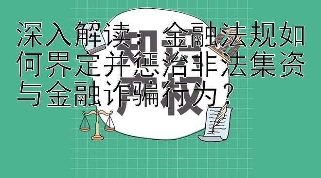 深入解读：金融法规如何界定并惩治非法集资与金融诈骗行为？