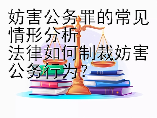 妨害公务罪的常见情形分析  
法律如何制裁妨害公务行为？